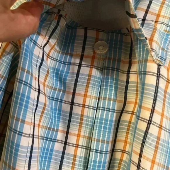 [LT]Bob Timberlake Mens Fishing Shirt Long  Sleeve Vented Blue Plaid - Picture 3 of 12